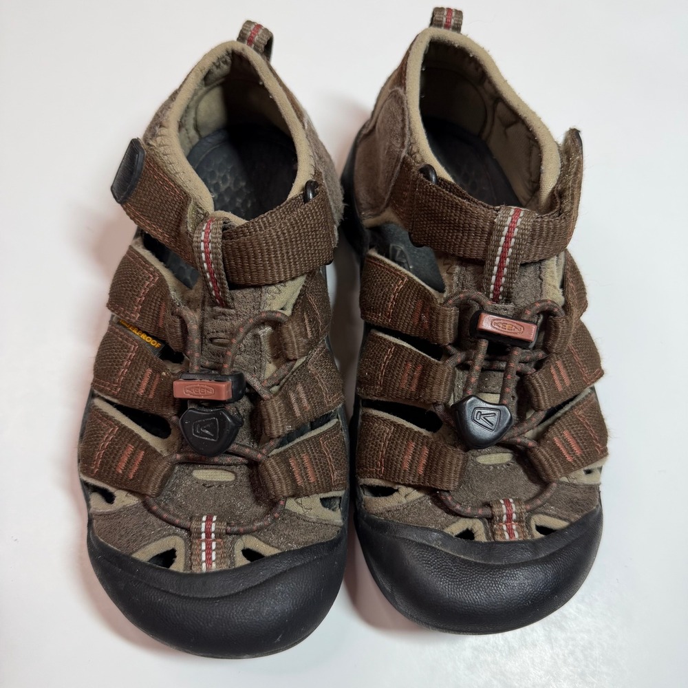 Keen Newport H2 Kids Waterproof Sandals Brown Red Bungee Strap Size 13 US - Picture 6 of 7